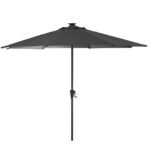 Ashby 4 Seater Wooden Round Garden Dining Set with 4 Cove Rope Chairs & Grey Parasol  - 130cm - Image 15