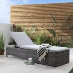 Outlet - Serina Premium Rattan Sun Lounger - Grey