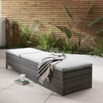 Outlet - Serina Premium Rattan Sun Lounger - Grey - Image 2
