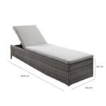 Outlet - Serina Premium Rattan Sun Lounger - Grey - Image 5