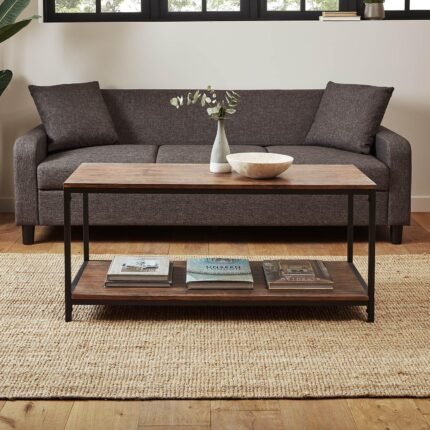 Outlet - Sheffield industrial coffee table - wood effect & metal frame