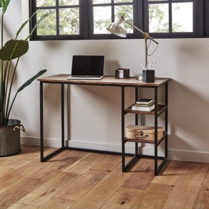 Outlet - Sheffield industrial desk with shelves