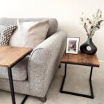 Outlet - Sheffield industrial nest of tables - wood effect & metal - Image 2