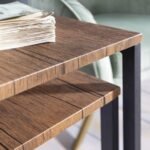 Outlet - Sheffield industrial nest of tables - wood effect & metal - Image 6