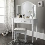 Outlet – Sienna Dressing Table, Stool & Mirror Set - White Painted