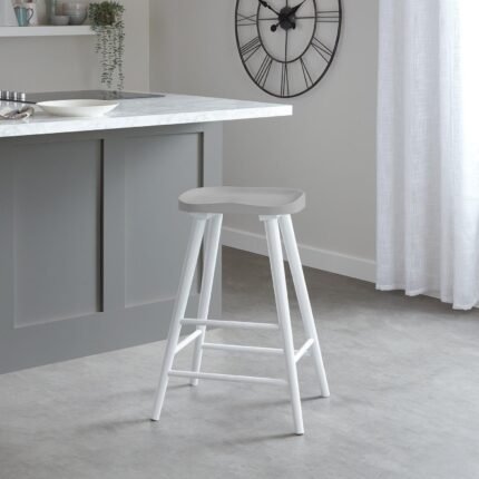 Outlet - Silvester bar stool - white frame with grey top
