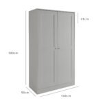 Outlet - Stevie 2 Door Wardrobe - Grey - Image 6