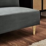 Outlet - Tamsin click clack sofa bed - grey velvet - Image 7