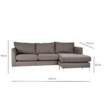 Outlet - Taylor L-Shaped Chaise Sofa - Charcoal Grey - Image 9