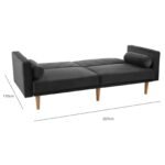 Outlet - Tessa sofa bed - click clack - dark grey velvet - Image 6