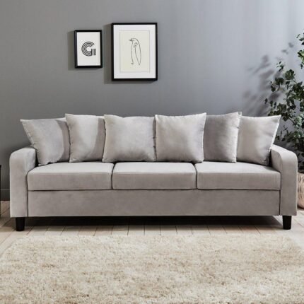 Outlet – Tracy 3 seater sofa - grey velvet