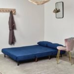 Outlet - Una Double Sofa Bed - Navy Blue - Sprung Construction - Image 3