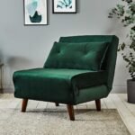 Outlet - Una Single Sofa Bed - Green - Velvet