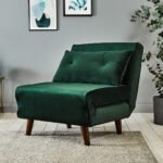 Outlet - Una Single Sofa Bed - Green - Velvet