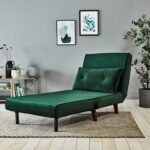 Outlet - Una Single Sofa Bed - Green - Velvet - Image 2