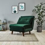 Outlet - Una Single Sofa Bed - Green - Velvet - Image 5