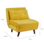 Outlet - Una Single Sofa Bed - Mustard Yellow - Image 13