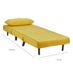 Outlet - Una Single Sofa Bed - Mustard Yellow - Image 14