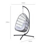 Outlet – Wick hanging egg chair - dark grey rattan - Image 8