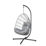 Outlet - Wick Hanging Egg Chair - Light Grey - Image 5