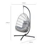 Outlet - Wick Hanging Egg Chair - Light Grey - Image 6