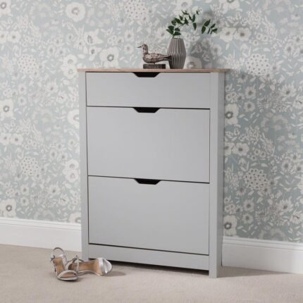 Outlet – Windsor shoe cabinet - 3 door - grey
