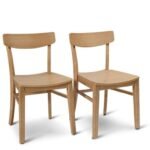 Outlet - Wooden Dining Chairs - Set of 2 - Pale Oak Colour - Image 7