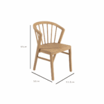 Outlet - Wooden Spindle Dining Chairs Set of 2 - Pale Oak - Image 6