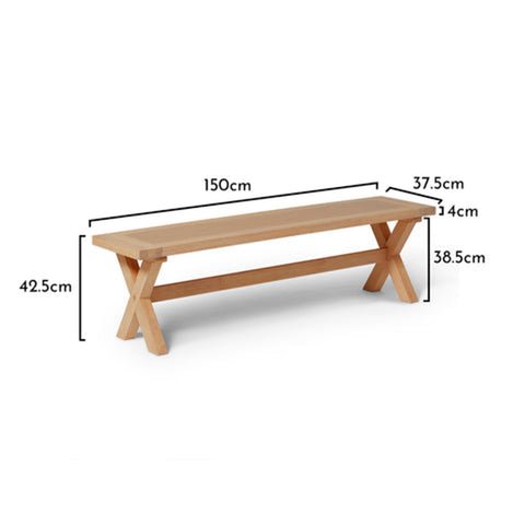 Charlotte Extendable Table 190cm with 2 150cm Dining Benches - Pale Oak 3 Charlotte Extendable Table 190cm with 2 150cm Dining Benches - Pale Oak