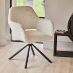 Outlet - Parker Boucle Office Chair -  Black Metal Legs