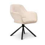 Parker Boucle Office Swivel Chair -  Black Metal Legs - Image 13