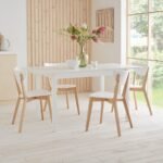 Paul White Extendable Dining Table Set - 4 Seater - Paul White Dining Chairs - Beech Legs - Image 2
