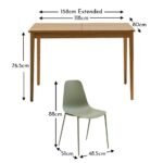 Paul Whitewash Extendable Dining Table Set - 4 Seater - Wren Green Dining Chairs - Image 14