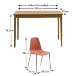 Paul Whitewash Extendable Dining Table Set - 4 Seater - Wren Burnt Orange Dining Chairs - Image 14