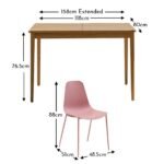 Paul Whitewash Extendable Dining Table Set - 6 Seater - Wren Pink Dining Chairs - Image 15