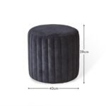 Penelope Drum Stool - Black - Image 5