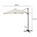 Cream LED Premium Cantilever Parasol 2.4m Square - Led Lights - Image 2