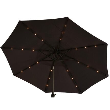 Grey LED Premium Parasol Round 2.7m