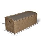 Aston Rattan Storage Bench with Polywood Top - Natural Brown - Image 4