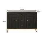 Rayna 2 Door 3 Drawer Large Sideboard - Jet Black - Image 7