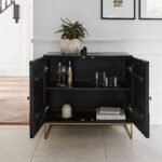 Rayna 2 Door Small Sideboard - Jet Black - Image 2