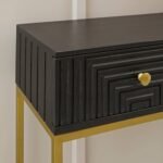 Rayna Black Mango Wood 2 Drawer Console Table - Image 7