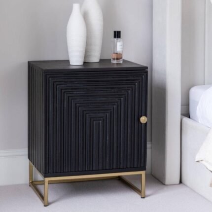 Rayna Bedside Table - Jet Black