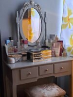 Capri Grey Dressing Table with Mirror & Stool - Image 8
