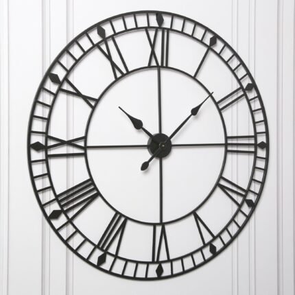 Riseley Large Skeleton Wall Clock - Black
