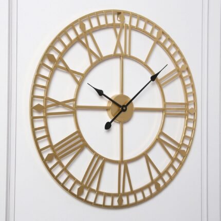 Outlet - Riseley 60cm Metal Skeleton Wall Clock - Gold