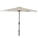 Ashby 6 Seater Wooden Round Garden Dining Set with 6 Cove Rope Chairs & Cream Parasol  - 160cm - Image 14