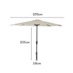 Round 2.7m Parasol Cream - Image 5