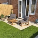 Rowan 2 Garden Armchairs with Coffee Table Set - Grey - Image 3