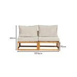 Rowan 2 Seater Wooden Garden Armless Sofa - Natural - Image 6
